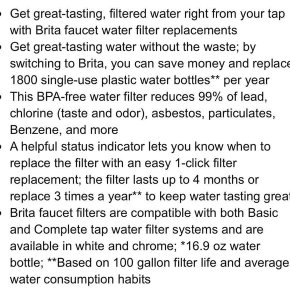 NWT! 2-Pack, White Brita Faucet Filter Replacement Filters. - Picture 10 of 11